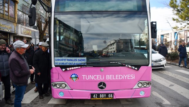 Konya'dan Tunceli'ye gönderilen 2 otobüs hizmete başladı