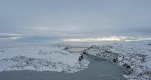 Ağrı Yazıcı Barajı kısmen dondu