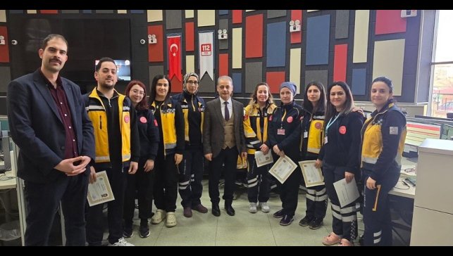 112 Acil Çağrı Merkezi çalışanlarına başarı belgesi