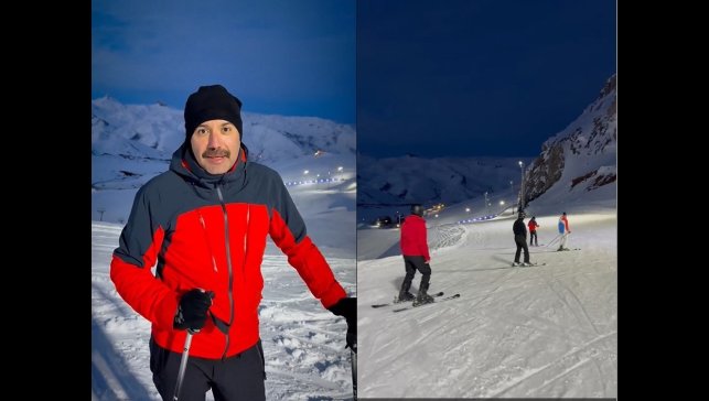 Hakkari'de kayak merkezi ışıklandırıldı: Gece kayak keyfi başladı