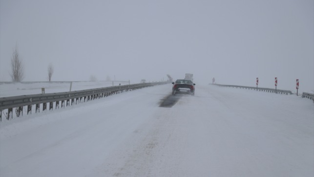 Ardahan ve Ağrı'da olumsuz hava koşulları ulaşımı aksattı