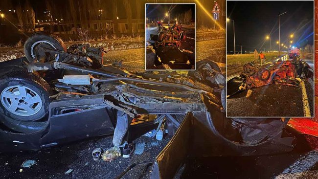 Ağrı'da Refüje Çarpan Otomobil Ters Döndü: 2'si Ağır 4 Yaralı