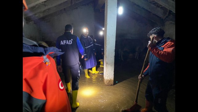 Ağrı'da kar erimesi sonucu evler ve ahırlar su altında kaldı