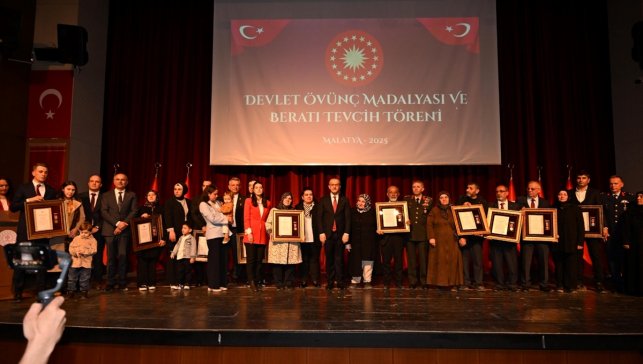 Malatya'da "Devlet Övünç Madalyası ve Beratı Töreni" düzenlendi