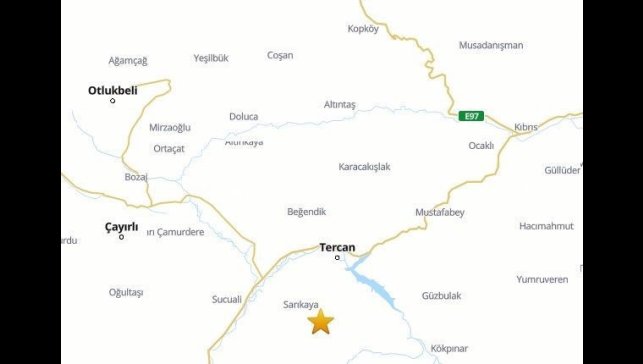 Tercan'da 4.2 büyüklüğünde deprem