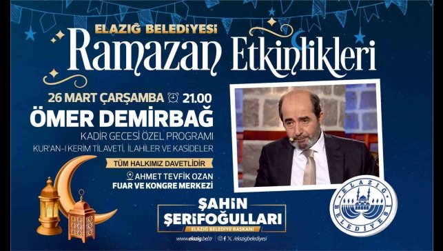 Elazığ Belediyesinden Kadir Gecesi özel programı