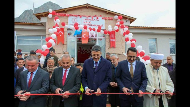 Durankaya'da dualar eşliğinde kütüphane açılışı