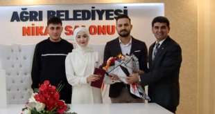 Ağrı’da Evlilik Kredisinden Yararlanan İlk Çiftin Nikâhı Kıyıldı
