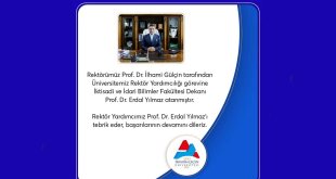 Prof. Dr. Erdal Yılmaz, AİÇÜ Rektör Yardımcılığına Atandı
