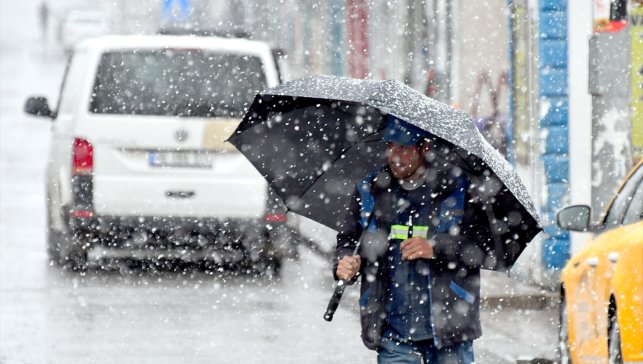 Kars'ta nisan ayında kar etkili oldu