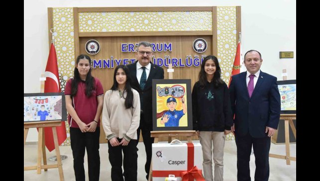Erzurum'da "Çocuk gözüyle polis" konulu resim yarışması düzenlendi