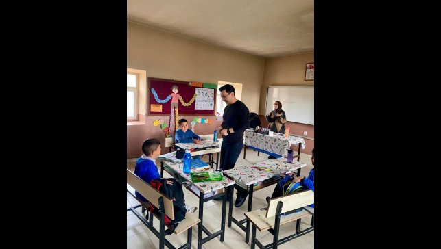 Akyaka'da kaymakam öğrencilerle buluştu