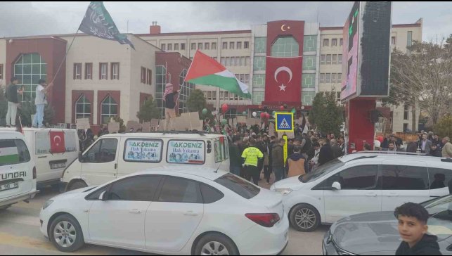 Erciş'te Filistin'e destek yürüyüşü