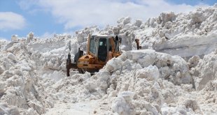 "Köylüler eve dönsün, göçerler yaylaya çıksın" diye dozer boyunu aşan karla mücadele