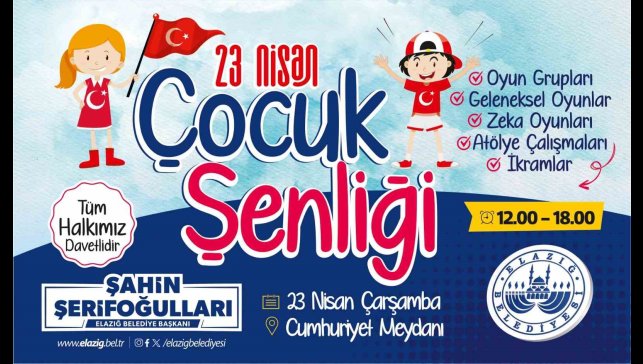 Elazığ Belediyesinden 23 Nisan çocuk şenliği