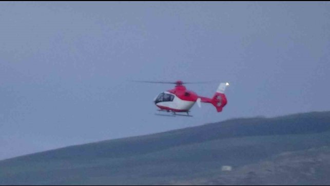 Ambulans helikopter 10 günlük bebek için havalandı