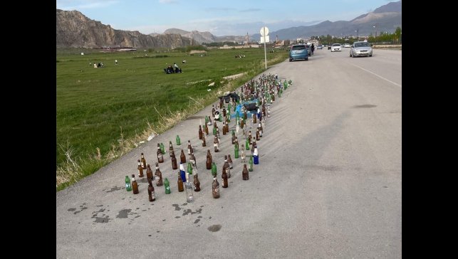 Alkol şişeleri tarihi gölgede bıraktı: Şişelerin rastgele atılmasına tepki