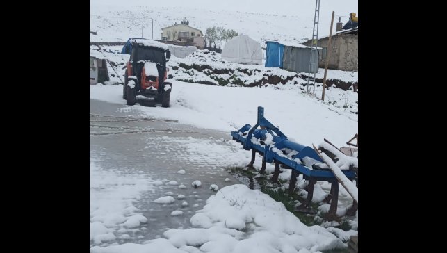 Aşkale'de kar sürprizi