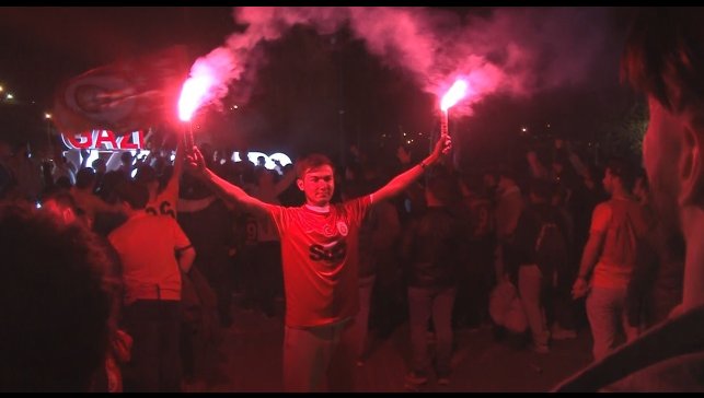 Kars'ta Galatasaraylılar sokaklara akın etti
