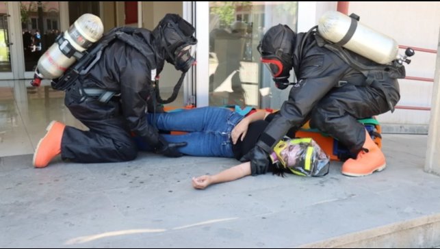 Sağlık Hizmetleri MYO'da KBRN ve yangın tatbikatı gerçekleştirildi