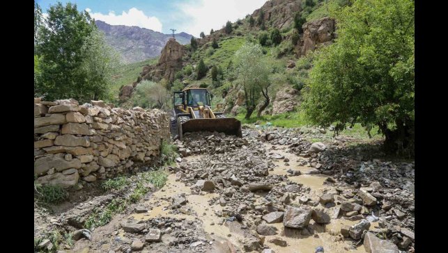 Başkale'de sağanak sonucu taşkın meydana geldi