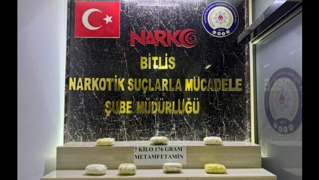 Bitlis'te 7 kilo 176 gram metamfetamin ele geçirildi