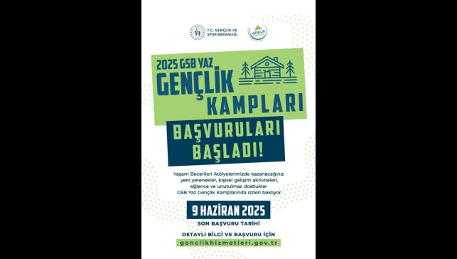 Gençlik kampları başvuruları başladı