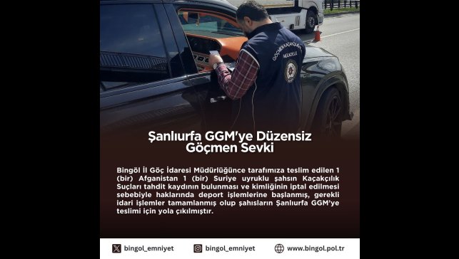 Bingöl'de yabancı uyruklu 2 şahsın sınır dışı edilmesi kararı