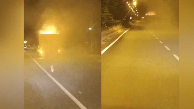 Patnos Çevre Yolunda Seyir Halindeki Kamyon Alev Aldı