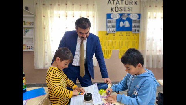 Kaymakam Akköz ve Başkan Elma'dan Yalınçayır İlkokulu'na ziyaret