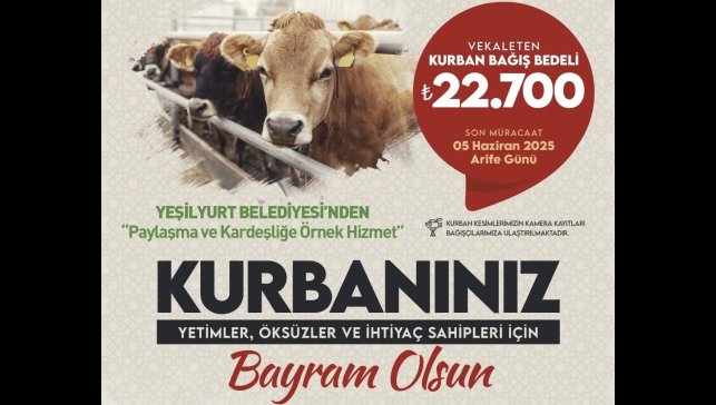 Yeşilyurt Belediyesi ' Kurban Bağışı' kampanyasında yarın son gün