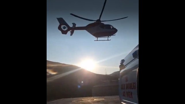 79 yaşındaki hasta için helikopter ambulans havalandı