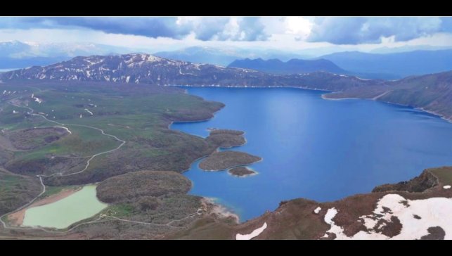 Nemrut Krater Gölü havadan görüntülendi: Doğal güzelliğiyle hayran bıraktı