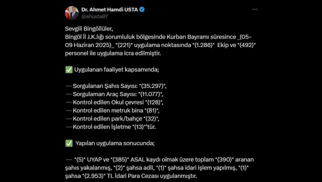 Bingöl'de aranan 390 şüpheli yakalandı