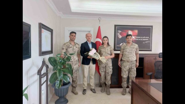 Karakoyunlu Kaymakamı Nurettin Yavuz, Jandarma personelini makamında kabul etti