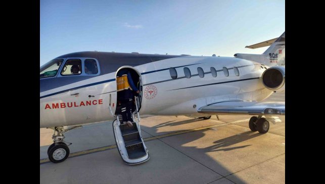 Beyin kanaması geçiren prematüre bebek ambulans uçakla Ankara'ya sevk edildi