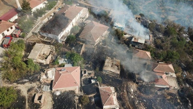 Malatya'da otluk alanda çıkan yangın evlere sıçradı