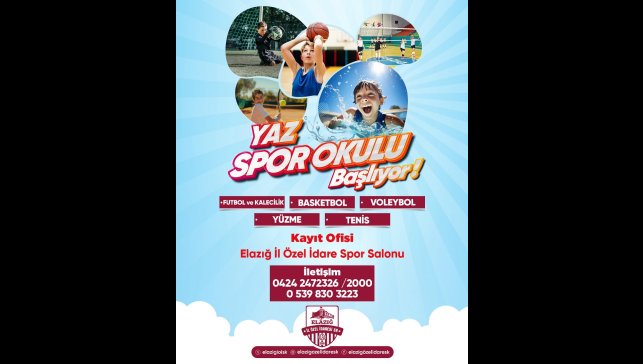 Elazığ İl Özel İdare Yaz Spor Okulları kayıtları başladı