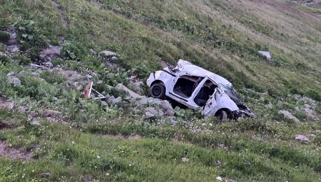 Ardahan'da uçuruma yuvarlanan otomobildeki 2 kişi yaralandı