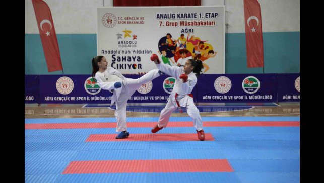 Genç karateciler Ağrı'da madalya için ter döktü