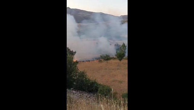 Elazığ'da otluk alanda yangın
