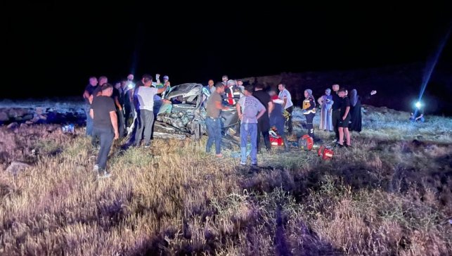 Elazığ'da otomobilin şarampole devrilmesi sonucu 2 kişi öldü, 3 kişi yaralandı