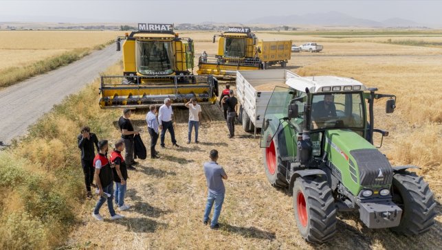 Bulanık Kaymakamı Koşansu, buğday hasadına katıldı