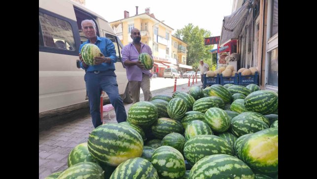 Çemişgezek'te 'Hıdıroz' karpuzu tezgahlardaki yerini aldı