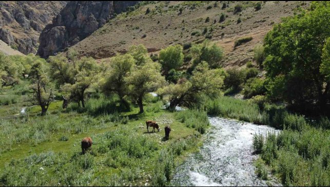 Girlevik Şelalesi'ne hayat veren gözeler, ziyaretçilerin uğrak yeri oldu