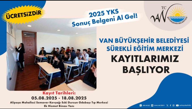 Van Büyükşehir Belediyesi Sürekli Eğitim Merkezi kayıtları başlıyor