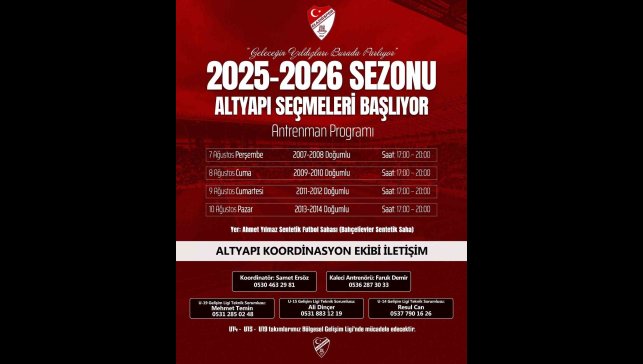 Elazığspor altyapı seçmeleri başlıyor