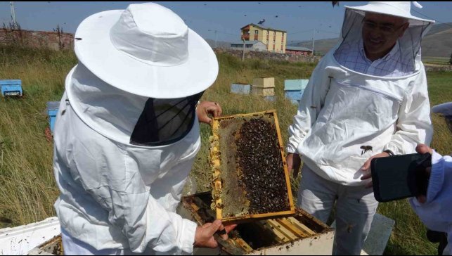 Vali Çiçek, ilk bal sağımını gerçekleştirdi
