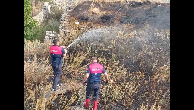 Kars'ta anız yangını kısa sürede söndürüldü