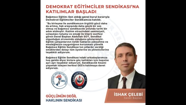 Demokrat Eğitimciler Sendikası'na katılımlar başladı